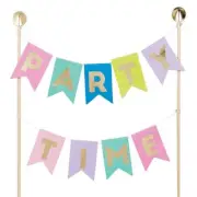 Garland Cake Topper Party Time Size 6.75in x 10in H Pack of 6