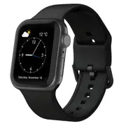 For Apple Watch SE,40-mm Case,Pin Buckle Silicone Watch Band,Black