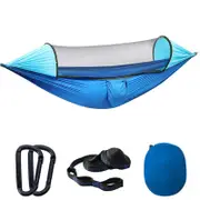 Nevenka Large Camping Pop-up Parachute Hammock with Mosquito Net-Blue