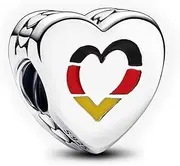 [PANDORA] Moments 792015C00_E059 Charm German Flag Sterling Silver Compatible Moments Bracelets, One size, Sterling Silver, No Gemstone