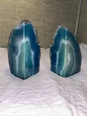 Blue Geode Agate Book Ends