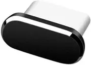USB-C Port Metal & Rubber Charging Dock Anti Dust Protection Cover Plug Cap USB TYPE-C, Compatible with Samsung Galaxy S25 | S24 | S23 | S22 | S21 | S20 (Black)