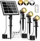 MEIHUA Solar Garden Lights with Remote 2700K 4000K 6500K 3 Brightness Levels ...