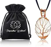 Clear Quartz Healing Crystal Oval Luxury Pendant - For Crown Chakra | Master Healer Promotes Balance, Clarity & Enlightenment. Manifests Reality. Enhances Patience & Prosperity. Deep Soul Cleanser Aids Concentration & Unlocks Memory. With Stylish Cord