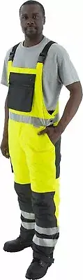 Majestic 75-2357 ANSI Class E Hi-Viz Bib Overalls, Insulated/Waterproof (M-4XL)
