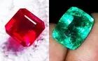 Mixed Pair 8 to 10 Ct Natural Emerald & Ruby Loose Gemstone Certified RM142