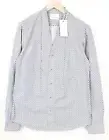 SCOTCH & SODA Ams Couture Men Shirt XL Button-Up Pure Cotton White Blue V-Neck
