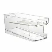 2 Tiers Stackable Beverage Holder Can Organizer Rack for Refrigerator Kitchen
