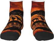 [JEJEA] Africa Giraffe Majestic Tree print Men's Athletic Cushioned Crew Socks Crew Training Athletic Socks Men and Women for Sports