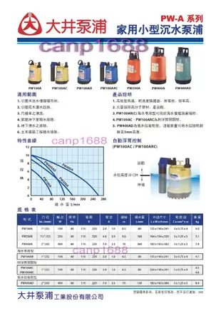 免運費 大井泵浦 1/6HP 汙水馬達 PW100 ~ PW-100A ~ PW100A 抽水馬達 颱風天 洗水塔