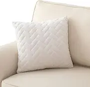 Eismodra Decorative Cushion, Sofa Cover 3-Seater, Non-Slip Couch Cover for L Shape Sofa Protector Chaise Lounge Corner Sofa 2 Seater Protective Covers Living Room Armchair Dogs Pets, White, 45 x 45 cm