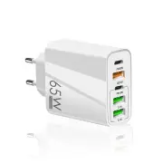 F002 65W 5-Port USB PD Charger 3USB-A+2USB-C Fast Charging Wall Charger Adapter EU Plug for iPhone 12 13 14 14 Pro for S