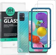Ibywind Screen Protector for Samsung Galaxy A51, with Camera Lens Protector,Back Carbon Fiber Skin Protector,Including Easy Install Kit
