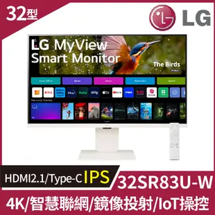 LG 32SR83U-W 4K智慧聯網螢幕(32型/UHD/HDMI/Type-C/喇叭/IPS)