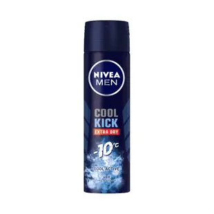 (6入組)【NIVEA 妮維雅】男士止汗爽身噴霧瞬間酷涼系列150ml-麝香(48H抑味爽身/-10度C順降)