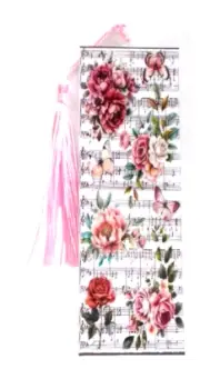 VINTAGE LOOK ROSES/BUTTERFLY/SHEET MUSIC/PLANT/UNIQUE LAMINATED BOOKMAKER #2