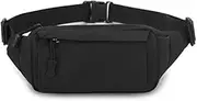 [SUNELFFY] Tactical Fanny Pack Small Military Waist Bag Money Belt Bumbag WR Nylon for Daily Use Travel Hiking Climbing Running, Black, Small, Zipper Closure