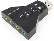 USB to Dual 3.5mm Audio Mic External SoundCard Adapter Supports Virtual 7.1 Sound Channel 3D