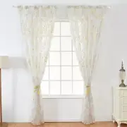 Feather Gold Stamping Tulle Curtain Drap Sheer Yarn Window Transparent Curtain