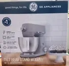 GE Tilt-Head Electric Stand Mixer,7Speed,350W Motor,Includes 5.3-Quart Bowl,Gray