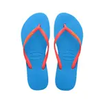 HAVAIANAS SLIM LOGO POP UP 女鞋 藍色 哈瓦仕 跳色 夾腳拖 拖鞋 4119787-0212W