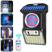Wireless LED Solar Burglar Alarm Strobe Warning Light Motion Sensor Lamp Outdoor