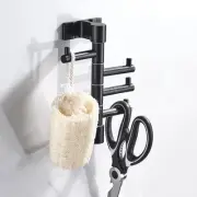 Swivel Coat Rack with 4 Hooks, Wall Mount Vertical Hooks, Towel Rack for Bath...