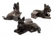 Jardinopia Potty Feet - Antique Bronze Scottish Terrier (Set Of 3)