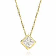 New York 14ct Yellow Gold Princess Cut 1/4 CARAT tw of Diamonds Pendant