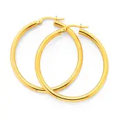 9ct 30mm Polished Hoop Earrings