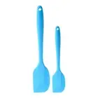 AA (Blue)2Pcs/Set Food Grade Silicone Spatulas Butter Mixer Cake Cream Scraper M