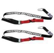 Heavy Duty Motorcycle Tie Down Straps Tiedowns Bar Loop & Snap Hook Black/Red