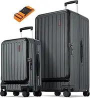 [CENSIEN] Trunk Luggage, 20 Inch Carry On Luggage and 29 Inch Checked Luggage with Spinner Wheels, Lightweight ABS+PC Hardshell Small and Larger Suitcases with Aluminum Frame, Top Opening, TSA Lock,