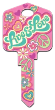 Pampered Girls - Live & Love House Key Blank - Collectable Key - Locks - Keys