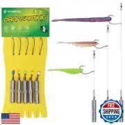 Drop Shot Rigs for Bass Fishing Ready Rig with Hooks and Sinker Weights (Hook