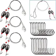 AGOOL Saltwater Grouper Rigs Carolina Rig Bottom Surf Fishing Rigs with Egg Sinkers Circle Hooks for Catfish Flounder Drum Redfish Grouper Halibut Snapper