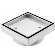 Chrome Tile Insert Floor Shower Waste Grate 115x115mm 95mm Outlet