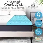 6m 60 density gel Memory Foam Mattress Topper Queen Size with 7 Zone Texture
