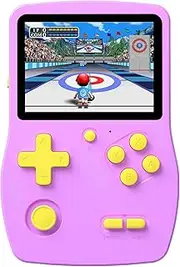 32 Bit Handheld Game Console for Kids Preloaded 139 Video Games, Portable Video Gaming System with 3.0" IPS Screen and Rechargeable Battery, Mini Arcade Electronic Gifts Toys for Boys Girls, Purple
