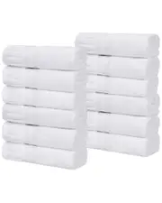 Superior Set of 12 Venice Zero Twist Cotton Medium Weight Washcloths