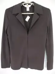 NWT TALBOTS Women Heavyweight Stretch Rayon Poly Blouse Dark Brown P Petite PP