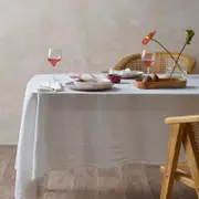 Vintage Design Helm Linen Cotton White Tablecloth