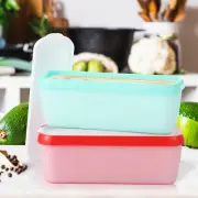 2Pcs Ice Cream Containers Double Wall Insulation Ice Cream Tub with Lid grBu(c