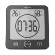 Baldr Bathroom Clock LCD Waterproof Shower/Black