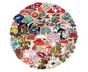 50pcs Mushroom Stickers Mushroom Graffiti Sticker Cute Cool Decals For Laptop