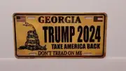 GEORGIA DON'T TREAD ON ME TRUMP 2024 T.A.B. METAL AUTO TAG PLATE CUSTOM