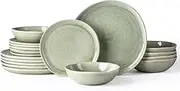 [AmorArc] Ceramic Dinnerware Sets,Handmade Reactive Glaze Stoneware Plates and Bowls Set,Highly Chip and Crack Resistant | Dishwasher & Microwave Safe,Service for 6 (18pc)