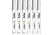 Texta Liquid Chalk Marker Dry Wipe Bullet Tip White Pack of 6