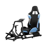 Racing Simulator Cockpit Steering Wheel Gaming Chair Blue Adjustable Comfo BK-BU