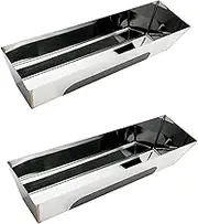 2X 12HRG Non Contoured Stainless Steel Heliarc Mud Pan, 14Inch